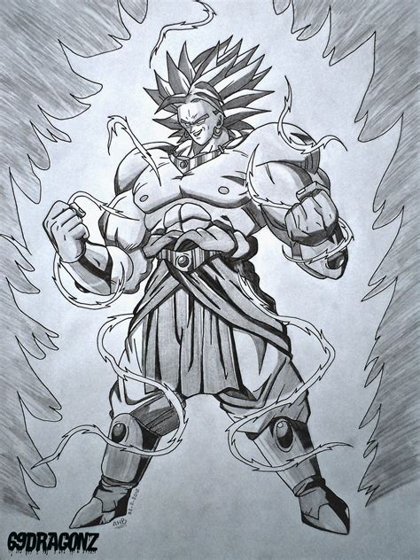 Approximately 16 hours total time to complete this piece. Broly The Legendary Super Saiyan by 69dragonz on DeviantArt