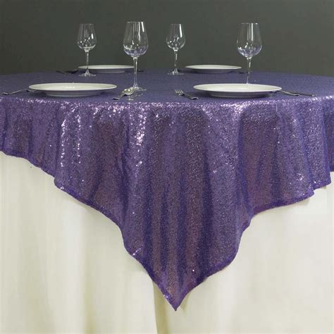 X Purple Sequin Square Overlay Sequin Table Table Overlays Sparkly Wedding