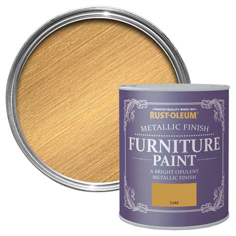 Rust Oleum Gold Metallic Furniture Paint 075l Departments Diy At Bandq