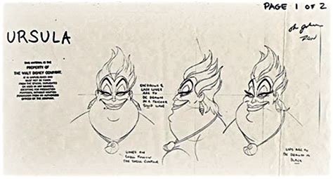 Walt Disney Sketches Ursula Walt Disney Characters Photo 19594042