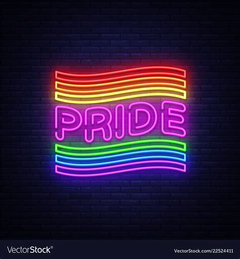 Pride Neon Text Design Template Lgbt Royalty Free Vector