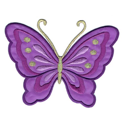 Purple Butterfly Iron On Patches