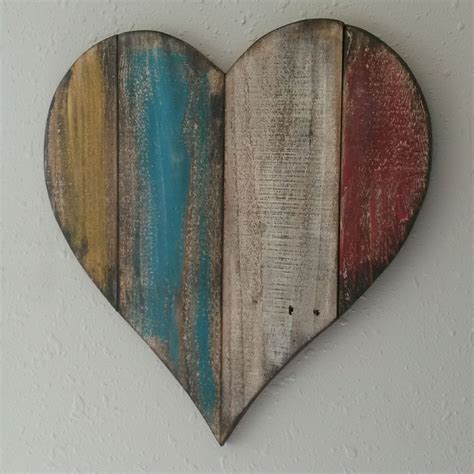 Large Wood Heart Distressed Heart Hand Painted Reclaimed Pallet