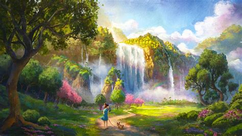 We hope you enjoy our growing. Wallpaper girl, dog, waterfall, landscape, art hd, picture ...