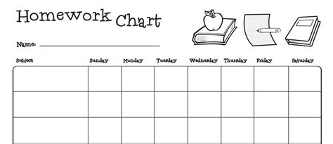 Homework Chart Printable