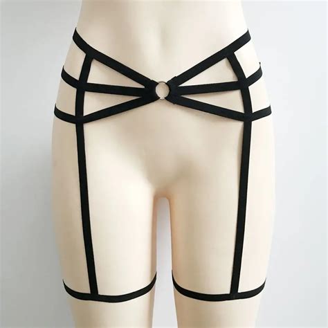 1pcs hot women sexy leg garter belt elastic cage body hollow leg garter belt suspender strap