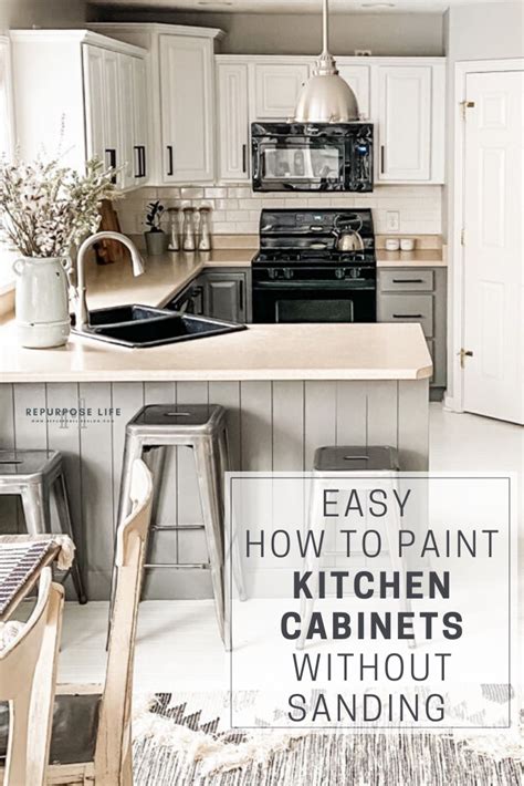 With latex paints, always follow the manufacturer's instructions regarding cure time. Easy How to Paint Kitchen Cabinets Without Sanding - Repurpose Life | Diy kitchen cabinets ...