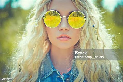 Outdoor Portrait Of Young Hippie Woman Stock Photo Download Image Now