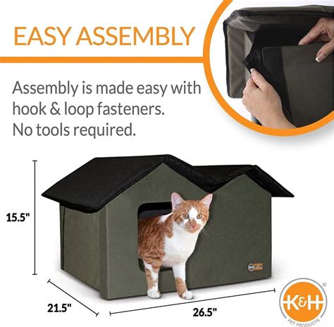 Cat House Unheated Outdoor Kitty Houses Extra Wide Spacious Excellent