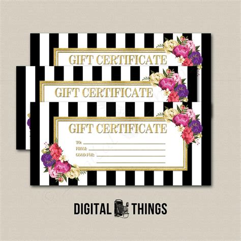 Whether you have a business and need to make a spa or restaurant gift certificate or you want to make a fun, homemade certificate, you can use the gift certificate templates here. Faux Gold Foil Printable Gift Certificate Coupon Last ...