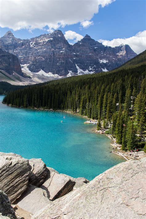 Moraine Lake In The Rocky Mountains Stock Photo Image Of Trees