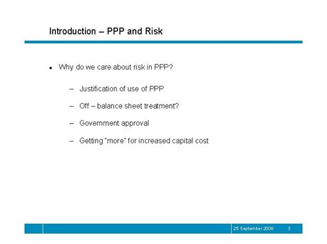 An Introduction To Risk Management In Ppp Projects