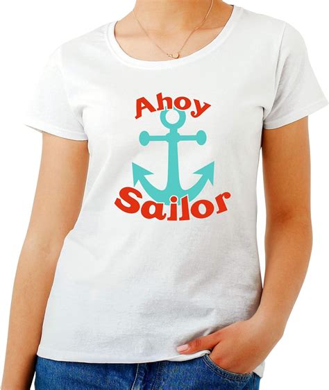 ahoy sailor ott0010 women s t shirt white white medium uk clothing