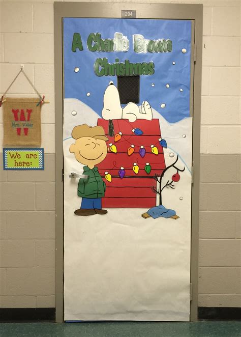 Product works 87770 24 the original charlie brown artif. A Charlie Brown Christmas classroom door cover | Christmas ...