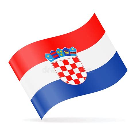 Croatia Flag Vector Waving Icon Stock Illustration Illustration Of