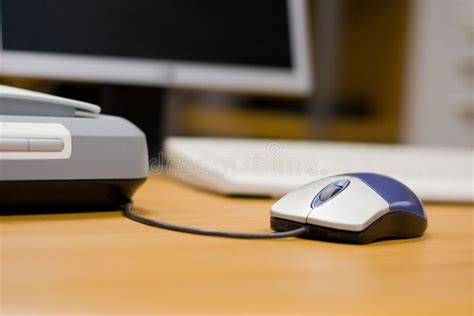 Computer Mouse On A Table Stock Image Image Of Work Computer 7401761