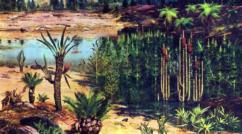 Mesozoic Era Cyads Gynosperm Plants Illustration By Zdenek Burian Life