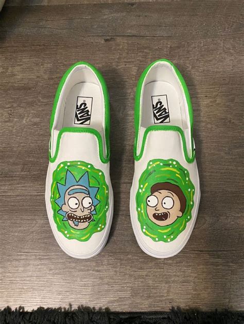 Rick And Morty Custom Painted Vans Custom Sneakers Diy Painted Shoes