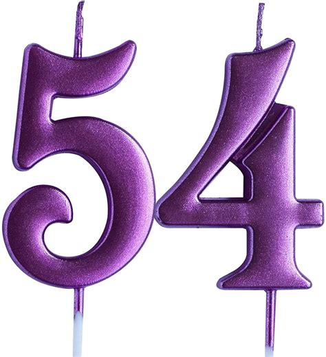 Pink 54th Birthday Candle Number 54 Years Old Candles Cake Topper