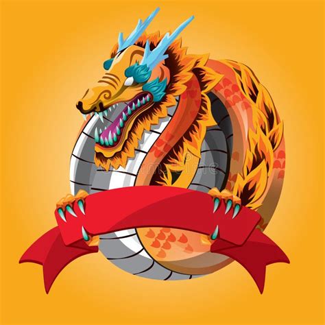 Chinese Dragon With Banner Vector Illustration Decorative Background