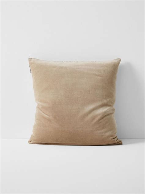 Nude Luxury Velvet Cushion Aura Home Linen Light Shades Natural