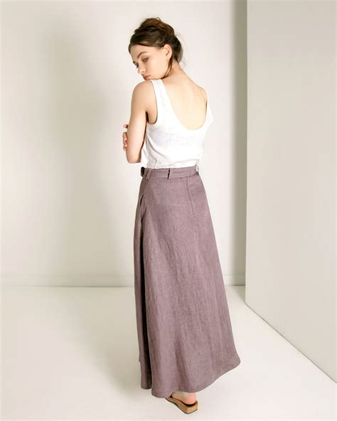 Linen Skirt With Belt Alessia Maxi Linen Skirt Linen Skirts Etsy