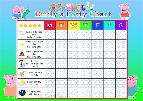 Potty And Toilet Training Reward Chart With Star Stickers And Etsy Uk