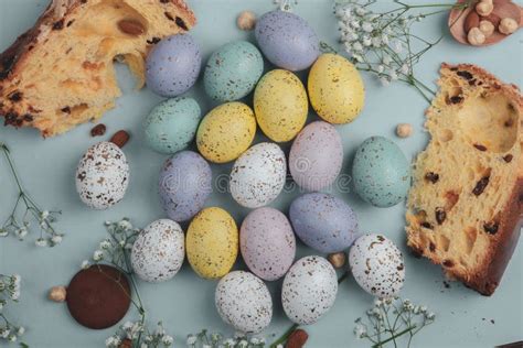 Hand Painted Pastel Colored Easter Eggs Background Stock Image Image