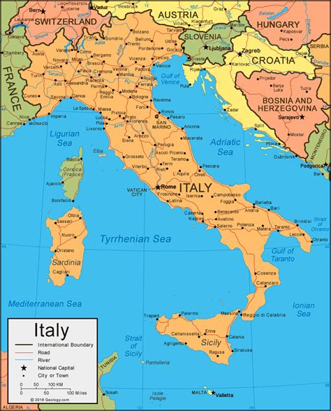 Italy Map And Satellite Image