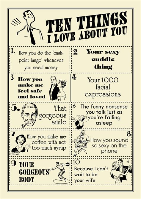 Things I Love About You Personalised Print For Him By Teaonesugar