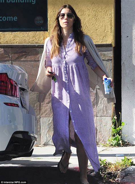 Jessica Biel Heads To Breakfast In A Nightgown Inspired Frock Daily