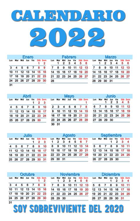Calendario Mes 2022 Para Imprimir