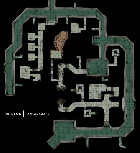 Sewers Under The Town Square 55x60 Battlemap Fantasymaps