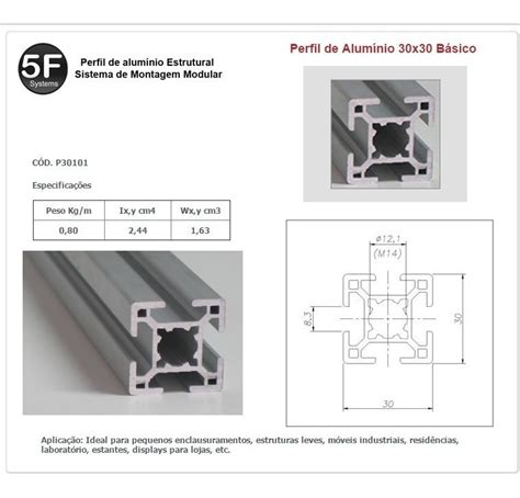 Perfil Estrutural Em Aluminio 30x30 Básico R 5900 Em Mercado Livre