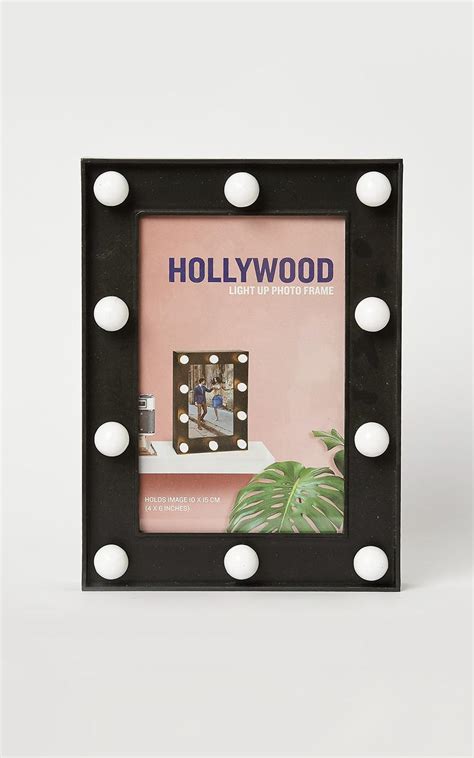 Hollywood Lights Photo Frame In Black Showpo