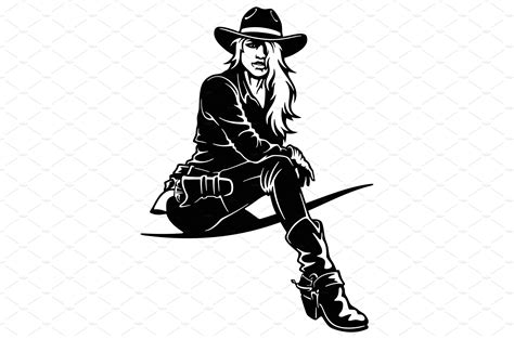 Cowgirl Girl Wild West Cricut Illustrations ~ Creative Market
