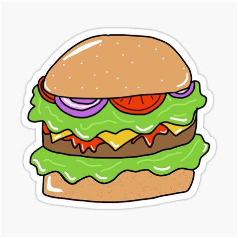 Juicy Cheeseburger Sticker By Kru22 Redbubble
