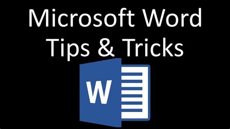 Microsoft Word Tips And Tricks Youtube