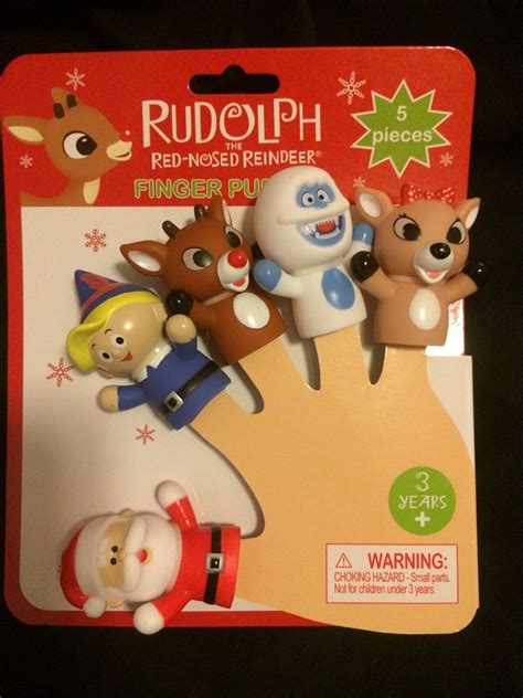 Rudolph The Red Nosed Reindeer 2 Finger Puppet Set Nwt Rankin Bass