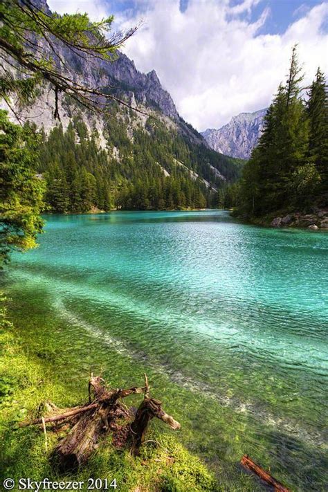 The Green Lake In Styria Austria With Its Emerald Green And Crystal