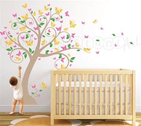 Butterfly Blossom Tree Wall Decal Tree With Butterflies And Etsy