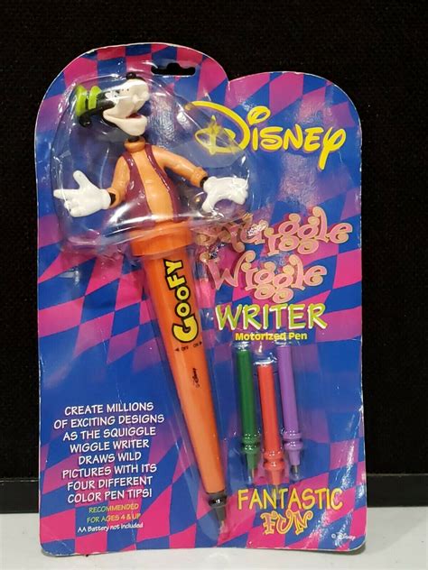 Rare Vintage Nos Disneys Goofy Squiggle Wiggle Writer Motorized Pen