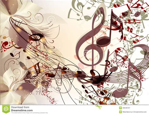 Creative Music Background In Psychedelic Style With Notes Stock Vector