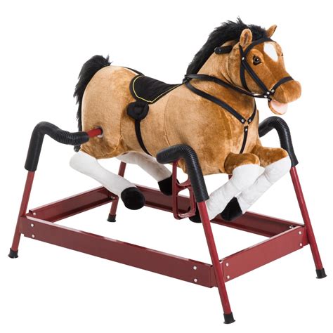 Qaba Spring Rocking Horse Kids Ride On Horse Rockers Toy Rodeo Bull