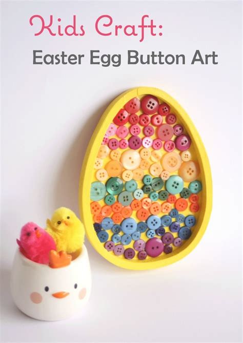Kids Craft Easter Egg Button Art My Poppet Makes