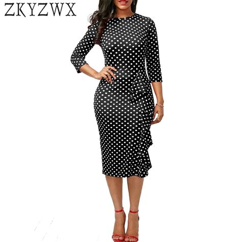 ZKYZWX Sexy Polka Dot Bodycon Dress Summer Dress Women 2018 Casual O