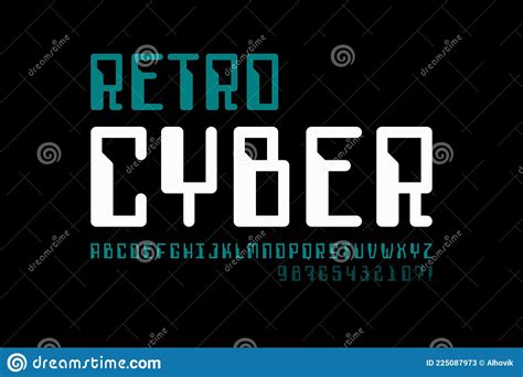 Retro Computer Style Font Stock Vector Illustration Of Matrix 225087973