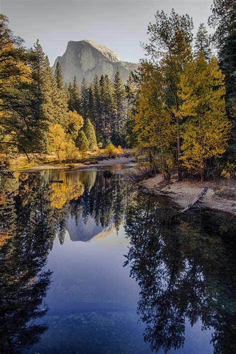 Half Dome In Fall Half Dome Captured From The Sentinel Bridge At The