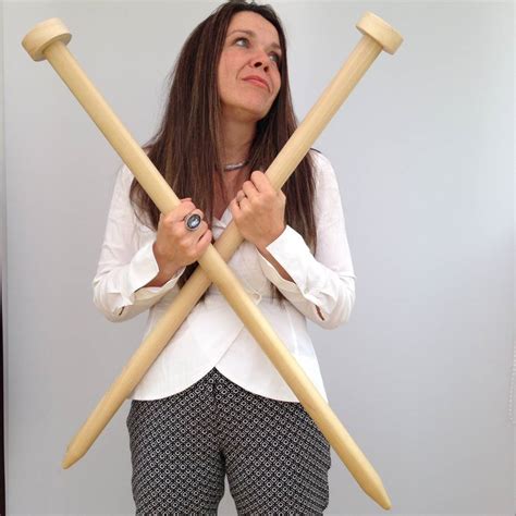 One of the key properties of knitting needles is the needle size. giant extra long knitting needles by wool couture ...