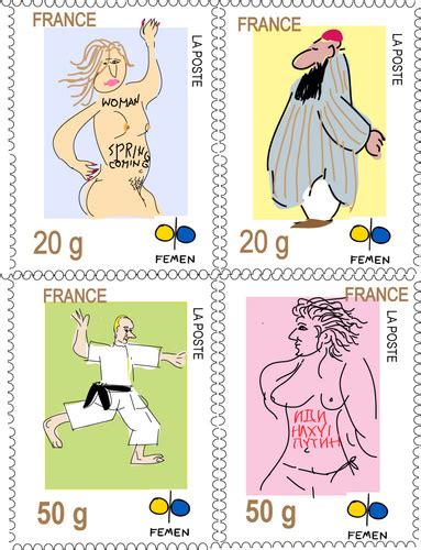 Femen Stamps By Gungor Media Culture Cartoon TOONPOOL